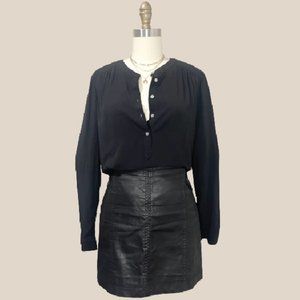 LOFT black rayon henley - Size XS
